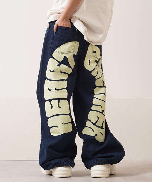 パンツ cyber dog gimmick wide denim opium layered baggy denim opium archive n2b 25