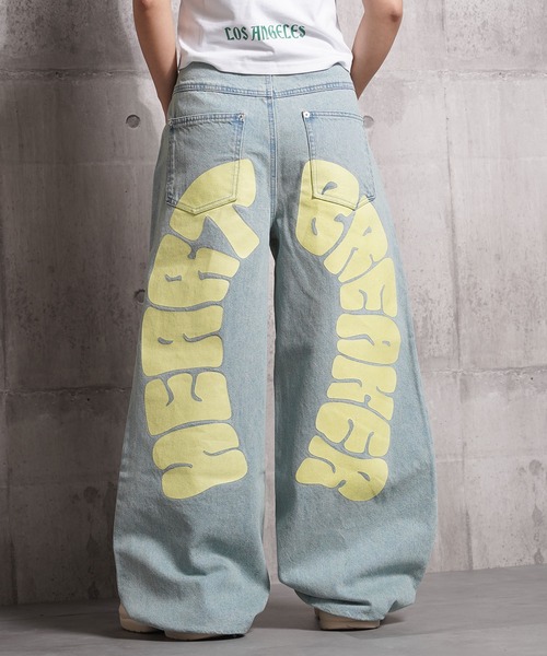 1111clothing（ワンフォークロージング）の「11.5ozデニム バックアーチロゴ ワイドデニムパンツ / 11.5oz Denim Back Arch Logo Wide Denim Pants（デニムパンツ・メンズ・ライトブルー/ブラック/インディゴブルー/ブルー系/ブラック系・M/L/XL）」の3枚目の写真