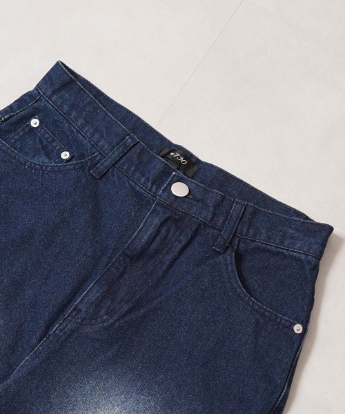 1111clothing（ワンフォークロージング）の「11.5ozデニム バックアーチロゴ ワイドデニムパンツ / 11.5oz Denim Back Arch Logo Wide Denim Pants（デニムパンツ・メンズ・ライトブルー/ブラック/インディゴブルー/ブルー系/ブラック系・M/L/XL）」の18枚目の写真