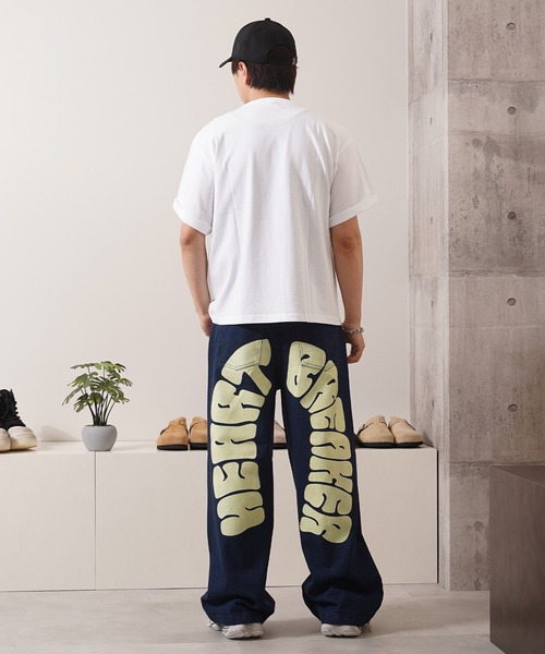 1111clothing（ワンフォークロージング）の「11.5ozデニム バックアーチロゴ ワイドデニムパンツ / 11.5oz Denim Back Arch Logo Wide Denim Pants（デニムパンツ・メンズ・ライトブルー/ブラック/インディゴブルー/ブルー系/ブラック系・M/L/XL）」の17枚目の写真