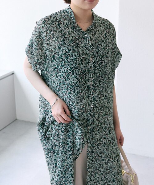 フロントボタン柄ワンピース【SUM1 STYLE(スミスタイル