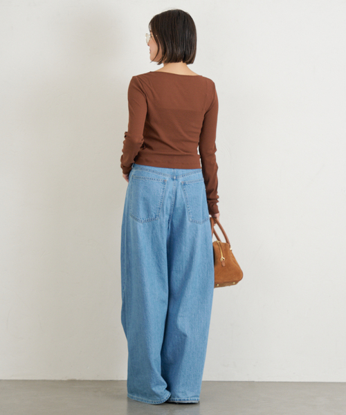 U by SPICK&SPAN（ユーバイスピックアンドスパン）の「コットンテレココンパクトカーデ（カーディガン/ボレロ・レディース・ベージュ/ホワイト/ブラウン・FREE）」の22枚目の写真