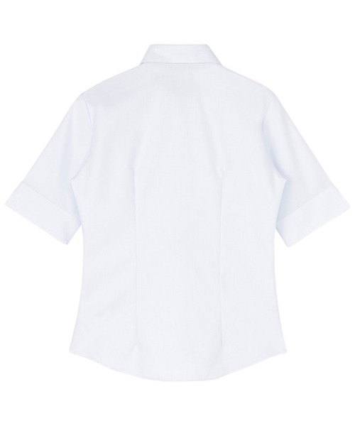 TOKYO SHIRTS（トウキョウシャツ）の「形態安定ノーアイロン スキッパー 5分袖ビジネスワイシャツ（ビジネスシャツ・レディース・サックスブルー・LL/S/M/L/XL）」の2枚目の写真