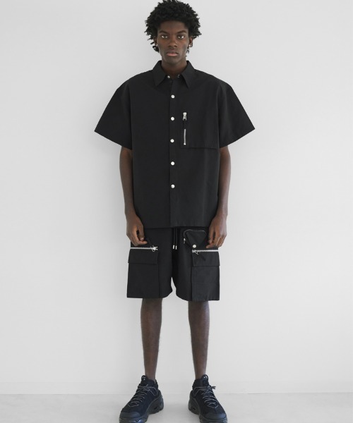 STYLISE（スタイライズ）の「【MLVINCE / メルヴィンス】NYLON S/S SHIRTS / ブラック [NSS21BK]（シャツ/ブラウス・メンズ・ブラック・M/L）」の4枚目の写真