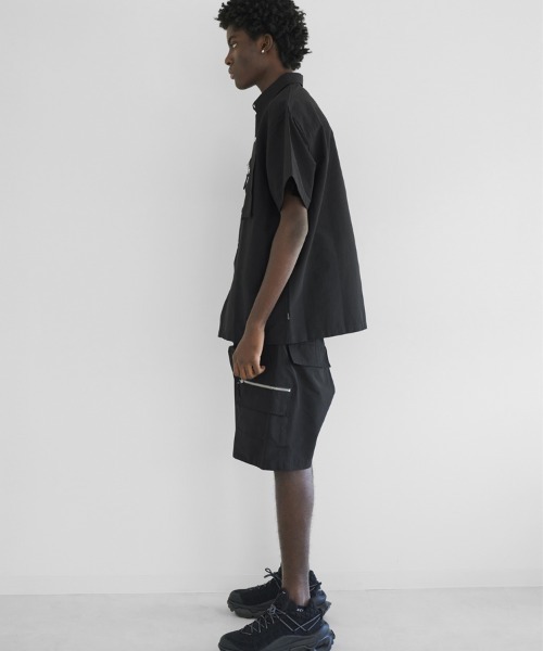 STYLISE（スタイライズ）の「【MLVINCE / メルヴィンス】NYLON S/S SHIRTS / ブラック [NSS21BK]（シャツ/ブラウス・メンズ・ブラック・M/L）」の6枚目の写真