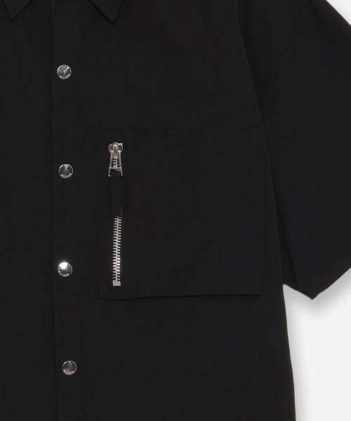 セール】【MLVINCE / メルヴィンス】NYLON S/S SHIRTS / ブラック