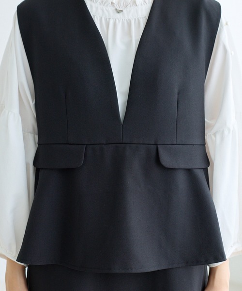 LAVEANGE（ラビアンジェ）の「【好機能シリーズ】抗菌/防臭/防シワ/フレアジャンスカワンピース（ジャンパースカート・レディース・ベージュ/ブラック・5L/4L/3L/LL/M）」の16枚目の写真