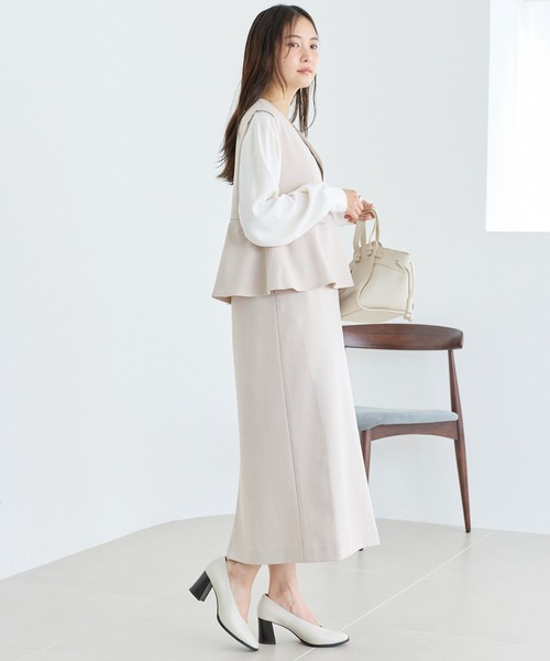 LAVEANGE（ラビアンジェ）の「【好機能シリーズ】抗菌/防臭/防シワ/フレアジャンスカワンピース（ジャンパースカート・レディース・ベージュ/ブラック・5L/4L/3L/LL/M）」の10枚目の写真