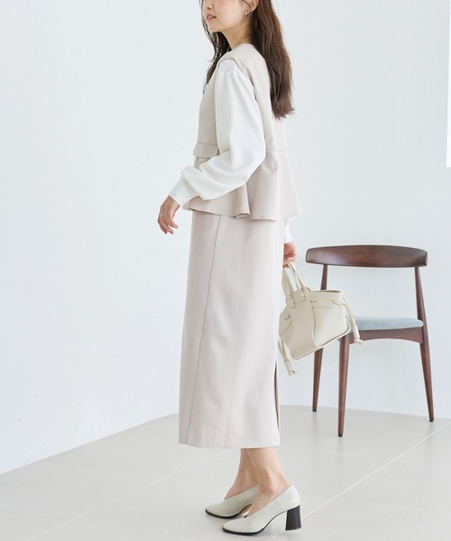 LAVEANGE（ラビアンジェ）の「【好機能シリーズ】抗菌/防臭/防シワ/フレアジャンスカワンピース（ジャンパースカート・レディース・ベージュ/ブラック・5L/4L/3L/LL/M）」の11枚目の写真