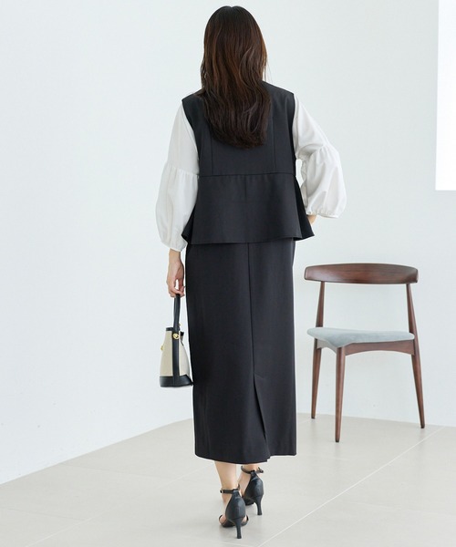 LAVEANGE（ラビアンジェ）の「【好機能シリーズ】抗菌/防臭/防シワ/フレアジャンスカワンピース（ジャンパースカート・レディース・ベージュ/ブラック・5L/4L/3L/LL/M）」の5枚目の写真