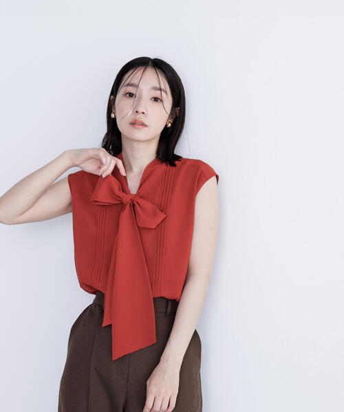 「NATURAL BEAUTY BASIC」 半袖ブラウス MEDIUM オレンジ レディース N.Natural Beauty Basic 「N.（N. Natural Basic）」 半袖