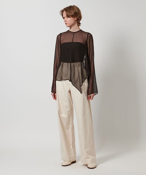 LOEFF(ロエフ)の「<LOEFF>シフォン クリオネ ブラウス(その他トップス・レディース・ブラック/ダークブラウン/オフホワイト・FREE)」の6枚目の写真