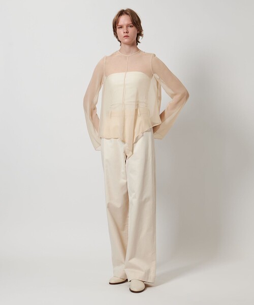 タグ付き未使用♪ 22AW ロエフ LOEFF シフォンブラウス 黒 日本製 LOEFF＞シフォン クリオネ ブラウス（その他トップス）｜LOEFF