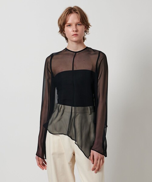 LOEFF(ロエフ)の「<LOEFF>シフォン クリオネ ブラウス(その他トップス・レディース・ブラック/ダークブラウン/オフホワイト・FREE)」の10枚目の写真