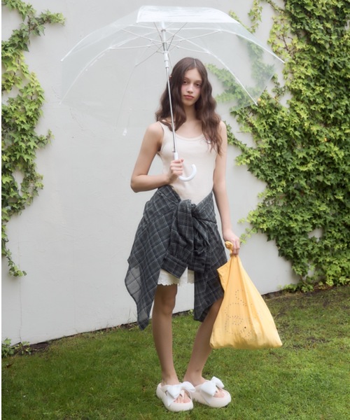 Birthday room（バースデイルーム）の「【取り外し可能】リボントング厚底サンダル/2way ribbon thong platform sandals（サンダル・レディース・ブラック/ホワイト・LARGE/MEDIUM/SMALL）」の8枚目の写真