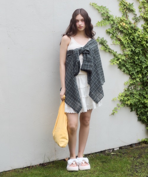 Birthday room（バースデイルーム）の「【取り外し可能】リボントング厚底サンダル/2way ribbon thong platform sandals（サンダル・レディース・ブラック/ホワイト・LARGE/MEDIUM/SMALL）」の13枚目の写真