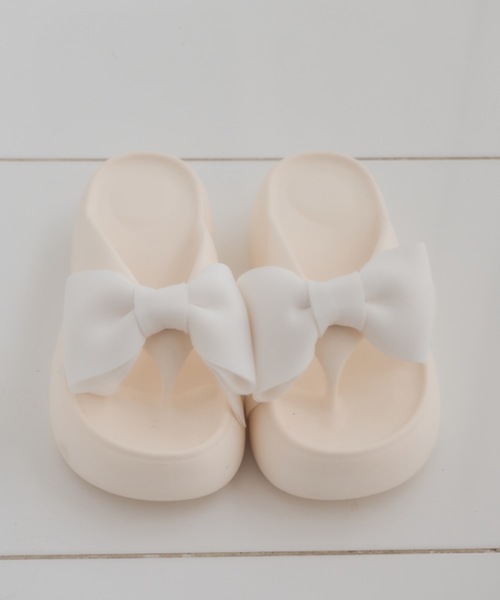 Birthday room（バースデイルーム）の「【取り外し可能】リボントング厚底サンダル/2way ribbon thong platform sandals（サンダル・レディース・ブラック/ホワイト・LARGE/MEDIUM/SMALL）」の22枚目の写真