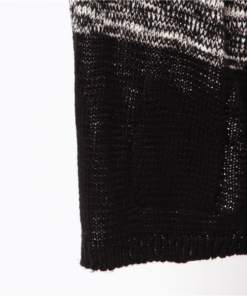 VENCEEXCHANGE（ヴァンスエクスチェンジ）の「ブロッキングガウン       （カーディガン/ボレロ・レディース・ブラック/ライトブラウン・MEDIUM）」の10枚目の写真