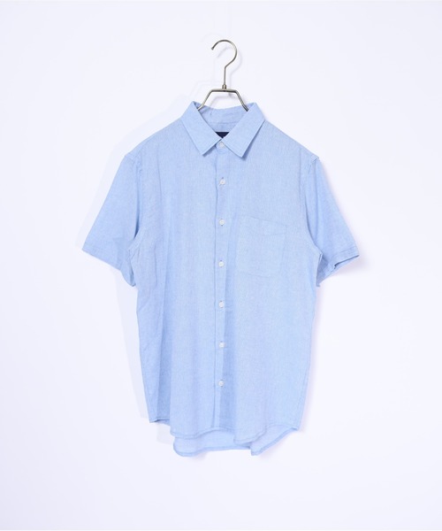 many men many mind(メニーメンメニーマインド)の「many men many mind /C/L REGULAR S/S SHIRTS /綿麻パナマレギュラーカラー半袖シャツ(シャツ/ブラウス・メンズ・ベージュ/ネイビー/ブルー/ピンク・LARGE/X-LARGE/MEDIUM)」の3枚目の写真