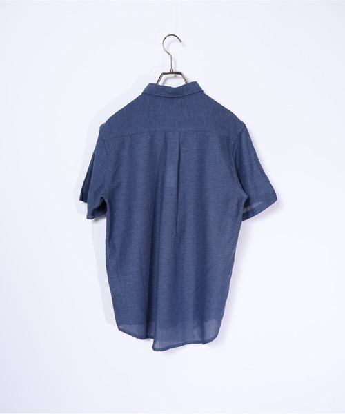 many men many mind(メニーメンメニーマインド)の「many men many mind /C/L REGULAR S/S SHIRTS /綿麻パナマレギュラーカラー半袖シャツ(シャツ/ブラウス・メンズ・ベージュ/ネイビー/ブルー/ピンク・LARGE/X-LARGE/MEDIUM)」の7枚目の写真