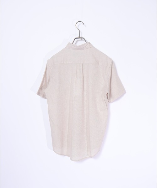 many men many mind(メニーメンメニーマインド)の「many men many mind /C/L REGULAR S/S SHIRTS /綿麻パナマレギュラーカラー半袖シャツ(シャツ/ブラウス・メンズ・ベージュ/ネイビー/ブルー/ピンク・LARGE/X-LARGE/MEDIUM)」の6枚目の写真
