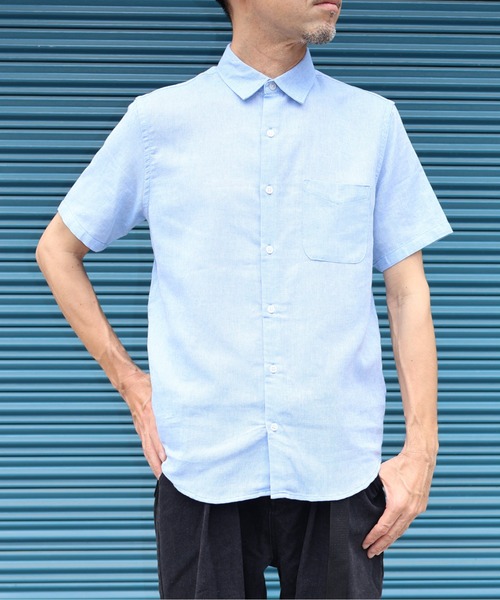 many men many mind(メニーメンメニーマインド)の「many men many mind /C/L REGULAR S/S SHIRTS /綿麻パナマレギュラーカラー半袖シャツ(シャツ/ブラウス・メンズ・ベージュ/ネイビー/ブルー/ピンク・LARGE/X-LARGE/MEDIUM)」の21枚目の写真