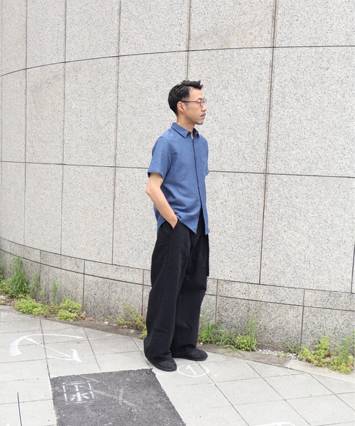many men many mind(メニーメンメニーマインド)の「many men many mind /C/L REGULAR S/S SHIRTS /綿麻パナマレギュラーカラー半袖シャツ(シャツ/ブラウス・メンズ・ベージュ/ネイビー/ブルー/ピンク・LARGE/X-LARGE/MEDIUM)」の14枚目の写真