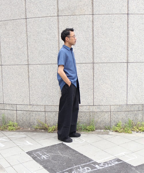 many men many mind(メニーメンメニーマインド)の「many men many mind /C/L REGULAR S/S SHIRTS /綿麻パナマレギュラーカラー半袖シャツ(シャツ/ブラウス・メンズ・ベージュ/ネイビー/ブルー/ピンク・LARGE/X-LARGE/MEDIUM)」の15枚目の写真