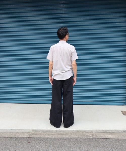 many men many mind(メニーメンメニーマインド)の「many men many mind /C/L REGULAR S/S SHIRTS /綿麻パナマレギュラーカラー半袖シャツ(シャツ/ブラウス・メンズ・ベージュ/ネイビー/ブルー/ピンク・LARGE/X-LARGE/MEDIUM)」の12枚目の写真