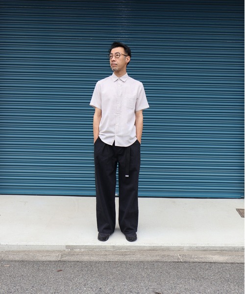 many men many mind(メニーメンメニーマインド)の「many men many mind /C/L REGULAR S/S SHIRTS /綿麻パナマレギュラーカラー半袖シャツ(シャツ/ブラウス・メンズ・ベージュ/ネイビー/ブルー/ピンク・LARGE/X-LARGE/MEDIUM)」の10枚目の写真