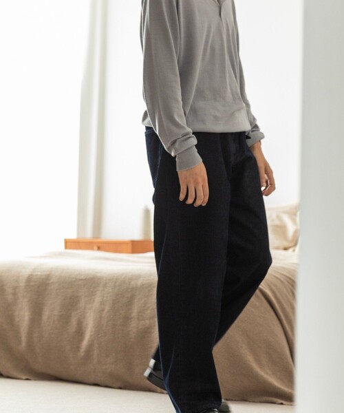 SHIPS(シップス)の「SHIPS: フロッキー ワイド デニム パンツ(デニムパンツ・メンズ・ブラウン/ブラック/ネイビー・SMALL/MEDIUM/LARGE/X-LARGE)」の1枚目の写真