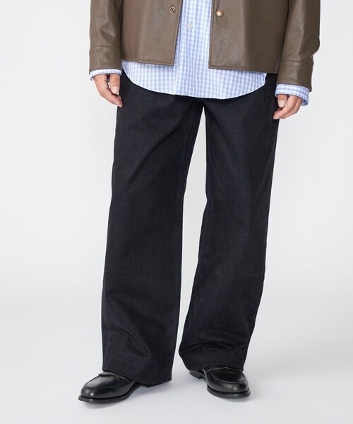 SHIPS(シップス)の「SHIPS: フロッキー ワイド デニム パンツ(デニムパンツ・メンズ・ブラウン/ブラック/ネイビー・SMALL/MEDIUM/LARGE/X-LARGE)」の2枚目の写真