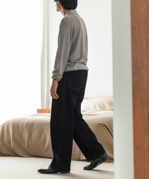 SHIPS(シップス)の「SHIPS: フロッキー ワイド デニム パンツ(デニムパンツ・メンズ・ブラウン/ブラック/ネイビー・SMALL/MEDIUM/LARGE/X-LARGE)」の4枚目の写真