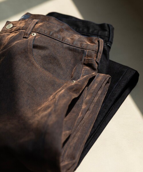 SHIPS(シップス)の「SHIPS: フロッキー ワイド デニム パンツ(デニムパンツ・メンズ・ブラウン/ブラック/ネイビー・SMALL/MEDIUM/LARGE/X-LARGE)」の5枚目の写真