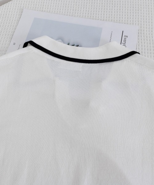 Miniministore(ミニミニストア)の「半袖 ポロシャツ レディース ニット夏服(Tシャツ/カットソー・レディース・ブラック/ホワイト・FREE)」の9枚目の写真