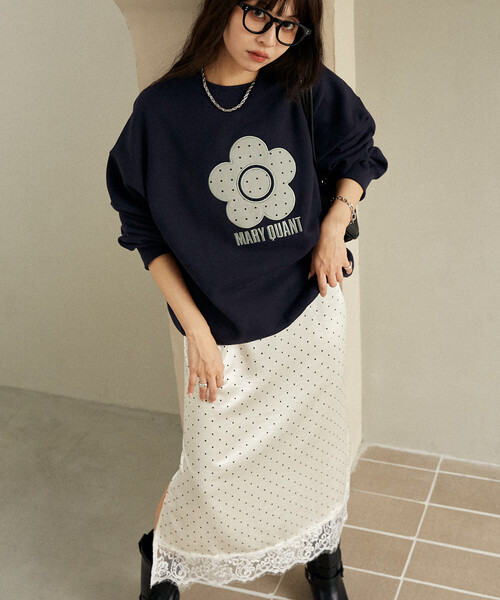 MARY QUANT × PUBLUX/マリークワント ドット デイジー ロゴ スウェット