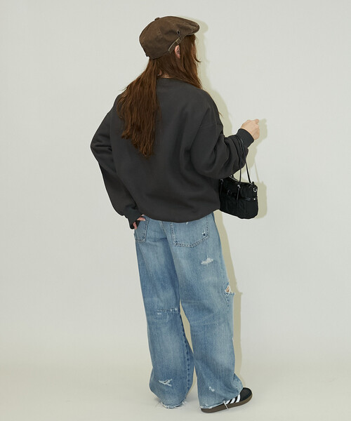 PUBLUX（パブリュクス）の「MARY QUANT × PUBLUX/マリークワント ドット デイジー ロゴ スウェット　限定展開（スウェット・レディース・ブラック/グレー/チャコールグレー/ネイビー・ﾌﾘ-）」の6枚目の写真