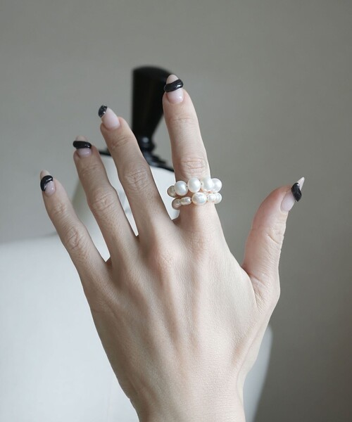 in mood（インムード）の「＜in mood＞PRL 2P リング（リング・レディース・ホワイト・FREE）」の11枚目の写真