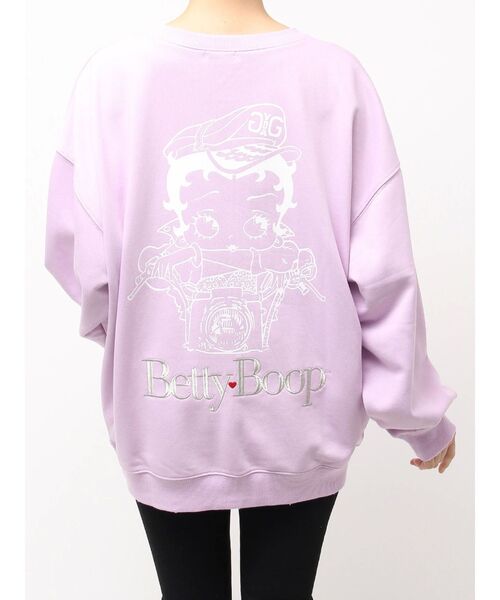 BETTY BOOP(ベティ・ブープ)の「BETTY×GYDA GLITTER embroideryプルオーバー(スウェット・レディース・パープル/ブラック/オフホワイト・FREE)」の12枚目の写真