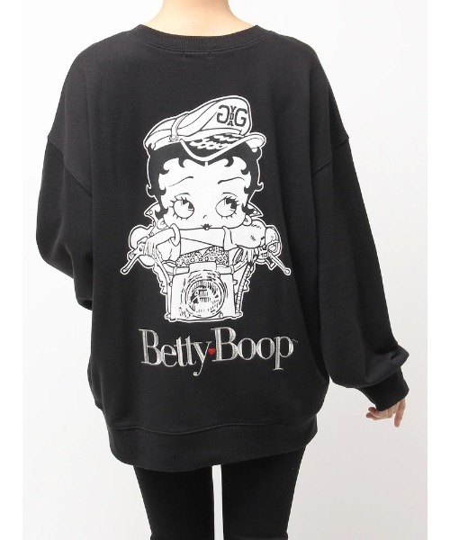 BETTY BOOP(ベティ・ブープ)の「BETTY×GYDA GLITTER embroideryプルオーバー(スウェット・レディース・パープル/ブラック/オフホワイト・FREE)」の3枚目の写真