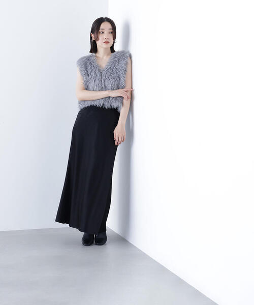 NATURAL BEAUTY BASIC(ナチュラルビューティーベーシック)の「◇シャギーニットベスト(ベスト・レディース・ベージュ/チャコールグレー・FREE)」の6枚目の写真