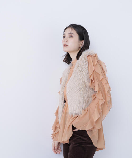 NATURAL BEAUTY BASIC(ナチュラルビューティーベーシック)の「◇シャギーニットベスト(ベスト・レディース・ベージュ/チャコールグレー・FREE)」の11枚目の写真