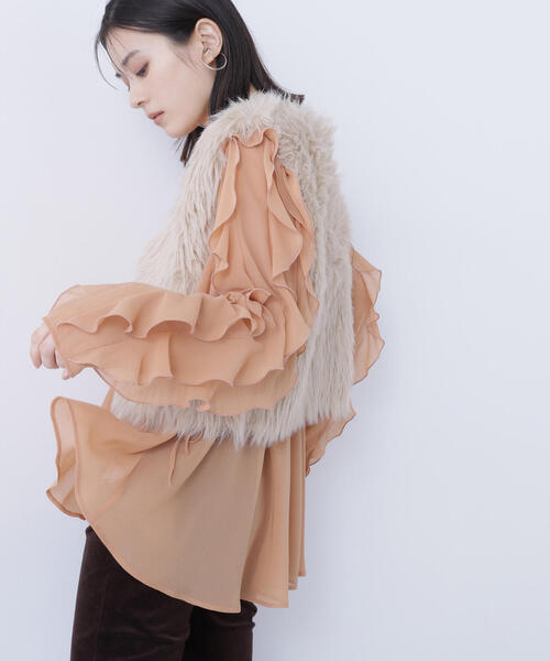 NATURAL BEAUTY BASIC(ナチュラルビューティーベーシック)の「◇シャギーニットベスト(ベスト・レディース・ベージュ/チャコールグレー・FREE)」の13枚目の写真