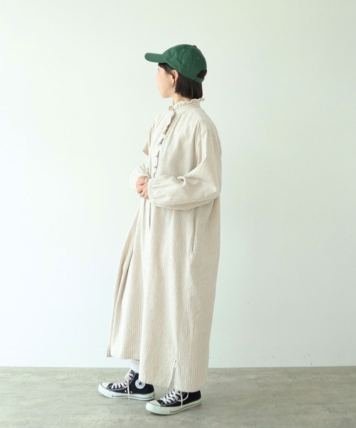 PAR ICI（パーリッシィ）の「コットンリネンウール フリルシャツワンピース（シャツワンピース・レディース・ホワイト系その他/ブラック系その他・FREE）」の18枚目の写真