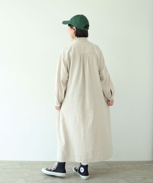 PAR ICI（パーリッシィ）の「コットンリネンウール フリルシャツワンピース（シャツワンピース・レディース・ホワイト系その他/ブラック系その他・FREE）」の19枚目の写真