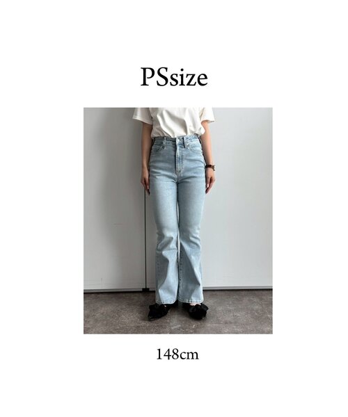 prose verse(プロズヴェール)の「【美脚見え】ロゴパッチ付きストレッチフレアデニム(デニムパンツ・レディース・ブルー/サックスブルー/ブラック/ブルー系その他/インディゴブルー・TL/SMALL/TM/MEDIUM/LARGE/PL/PS/PM)」の9枚目の写真