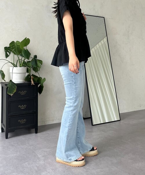 prose verse(プロズヴェール)の「【美脚見え】ロゴパッチ付きストレッチフレアデニム(デニムパンツ・レディース・ブルー/サックスブルー/ブラック/ブルー系その他/インディゴブルー・TL/SMALL/TM/MEDIUM/LARGE/PL/PS/PM)」の21枚目の写真