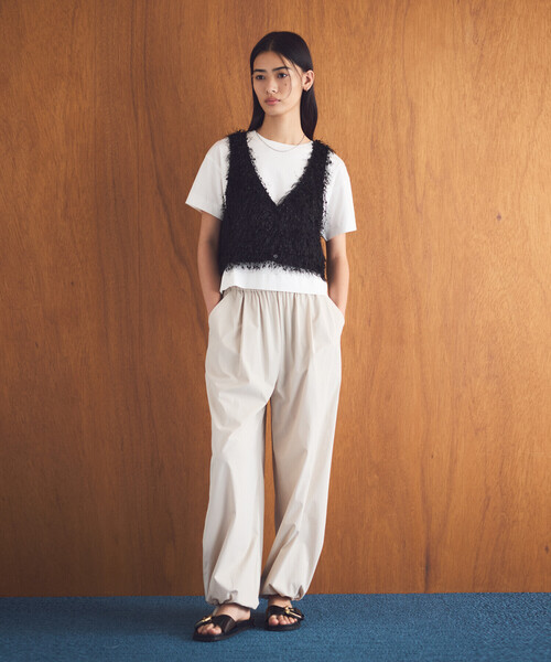 COMME CA ISM(コムサイズム)の「パラシュート パンツ(その他パンツ・レディース・ベージュ/ブラック・MEDIUM/LARGE)」の4枚目の写真