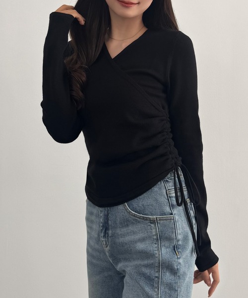 CENEA(セネア)の「カシュクール風ニットトップス(ニット/セーター・レディース・チャコール/ブラック/グレー・MEDIUM/LARGE)」の10枚目の写真