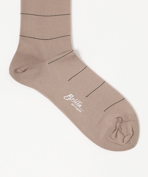 BRILLA per il gusto（ブリッラペルイルグースト）の「ピンボーダー ソックス（ソックス/靴下・メンズ・ベージュ/ブラック/ネイビー・ONE SIZE）」の5枚目の写真